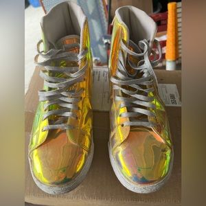 Iridescent gold Nike high-tops